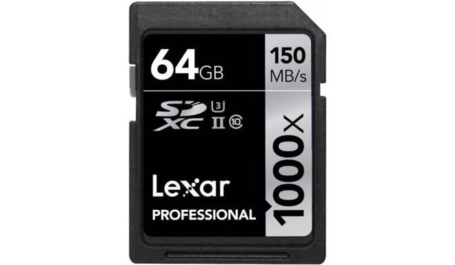 Lexar карта памяти SDXC 64ГБ Pro 1000x U3 V60 150МБ/с