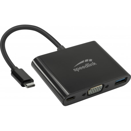 Speedlink adapteris USB-C - VGA/USB 3.0/USB-C 3in1 HQ (SL-180027-BK)