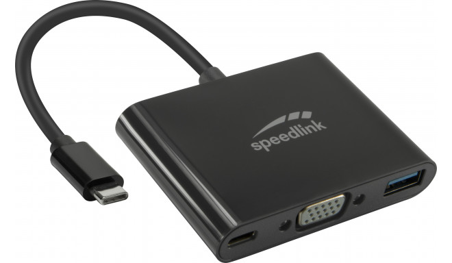 Speedlink adapter USB-C - VGA/USB 3.0/USB-C 3in1 HQ (SL-180027-BK)