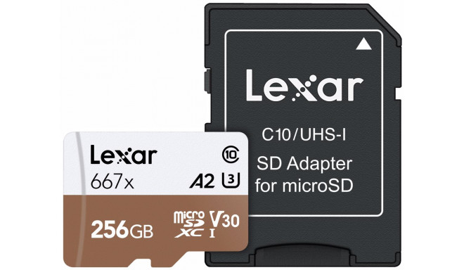 Lexar memory card microSDXC 256GB Professional 667x U3 V30 + adapter