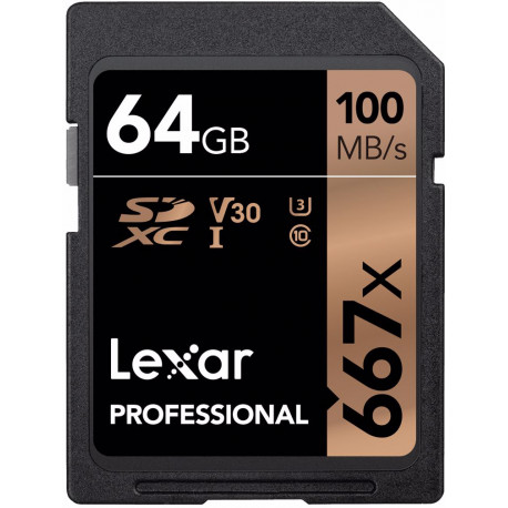 Lexar atmiņas karte SDXC 64GB Pro 667x U3 V30 100MB/s