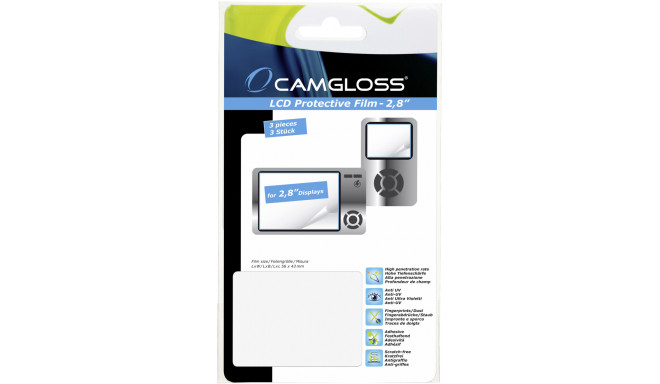Camgloss ekraani kaitsekile 2,8" 3tk