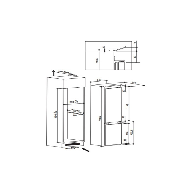 Whirlpool art 9810 a схема встраивания