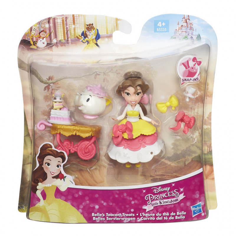 disney princess doll belle with tea cart