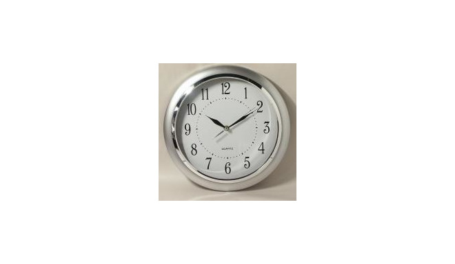 Pearl wall clock JQ round with numbers 32cm, silver