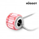 Hûggot Pink Wheel ar Rodiju Pārklāts Kareklis Veidots ar Swarovski®Kristāliem (45 cm)