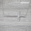 Hûggot Cross Kareklis ar 925 Proves Sterliņu Sudraba Pārklājumu ar Cirkonu (45 cm)