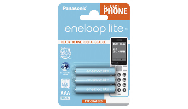 Panasonic eneloop Lite aku DECT Micro AAA 550mAh 1x3tk (BK-4LCCE/3DE)