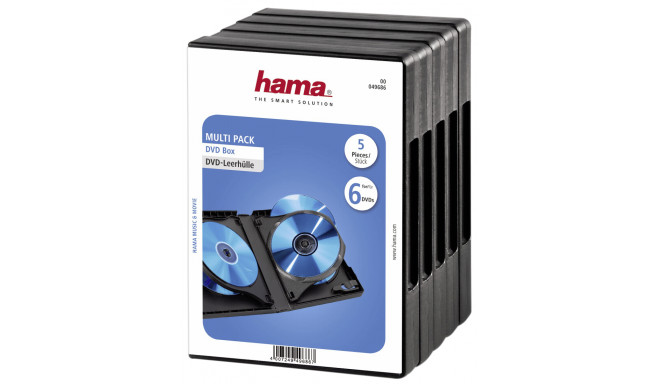 Hama DVD Jewel Case 6 Box pack of 5, black