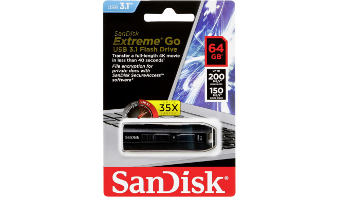 SanDisk flash drive 64GB Cruzer Extreme GO USB 3.1 (SDCZ800-064G-G46)