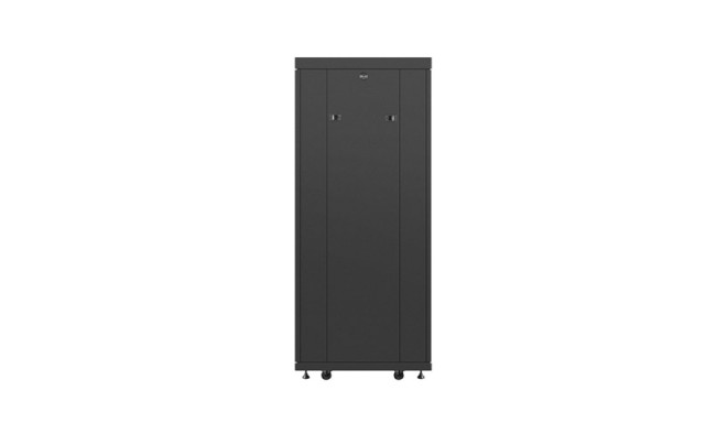 RACK CABINET 19" FREE-STANDING 27U/600X600 (FLAT PACK) BLACK WITH MESH DOOR LCD LANBERG