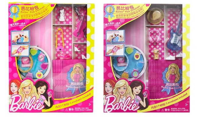 Barbie Accessories with 5 Pink bag shoes - assorted style