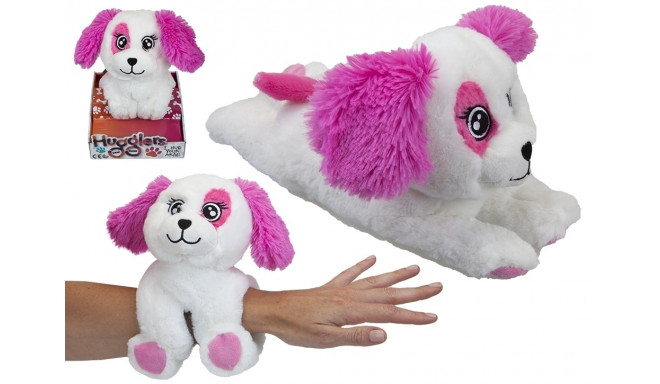 28 cm Hugglers Snap Band Plush On Tray Box Pink Pup