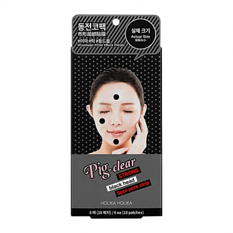 Holika Holika Точечные патчи для очищения пор Pig Nose Clear Strong Blackhead Spot Pore Strip (6 лис