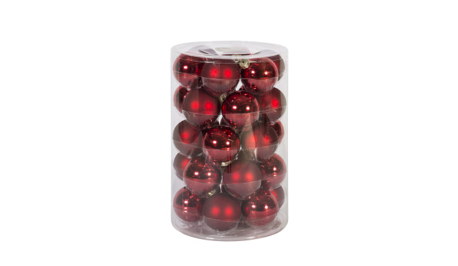Glass balls 30pcs LUXO, D6cm, red shiny/mat