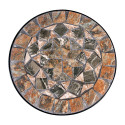 Lillepostament MOSAIC D30xH35cm, mosaiikplaat: tumahall/pruun kivi, metallraam, värvus: must