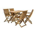 Garden furniture set FINLAY table and 4 chairs (13182), 110x75xH72cm, foldable, wood: acacia, finish