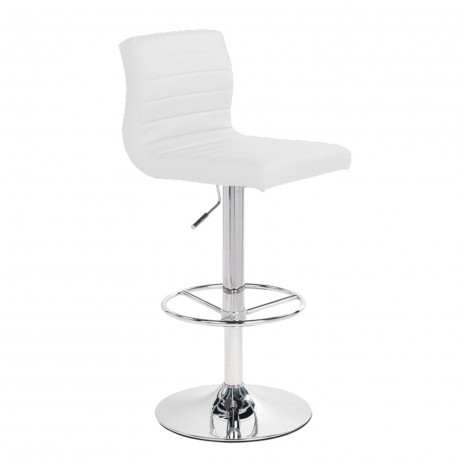 Baaripukk AURA 42x46xH88-109cm, iste: kunstnahk, värvus: valge, jalg: kroomitud