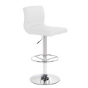 Bar chair AURA 42x46xH88-109cm, seat: imitation leather, color: white, leg: chrome