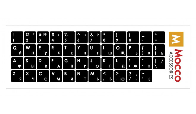 Mocco Uzlīmes Klaviatūrai ENG / RU Ar Ūdens Izturīgu Laminēšanas Kārtu Baltas / Baltas