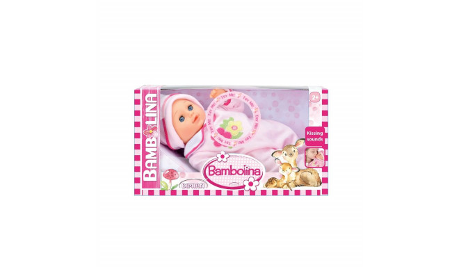 BAMBOLINA soft baby doll with kissing sound 33cm, BD220PRKS