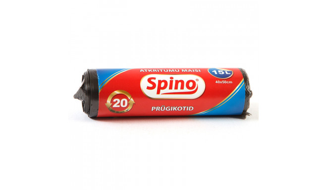 Prügikotid SPINO 15L, 8mic, HDPE, 40x50cm, 20 tk, must (4 tk)