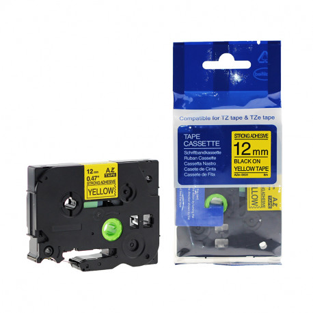 Markeerimislint Brother TZE-631, 12mm, must/kollasel, analoog