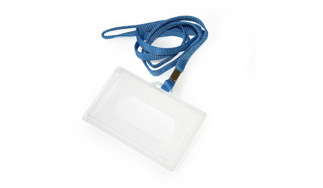 Kaardihoidja Argo 90x56mm, sinine kaelapael (10 tk)
