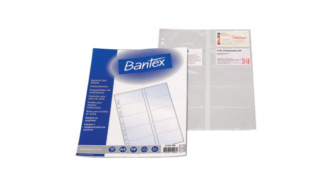 Visiitkaarditaskud Bantex A4, 200 kaardile, 105x55mm,(min 10 tk), köidetavad