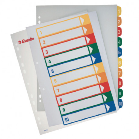 Vahelehed Esselte Project A4, maxi, plastik, läbip esileht, 1-10