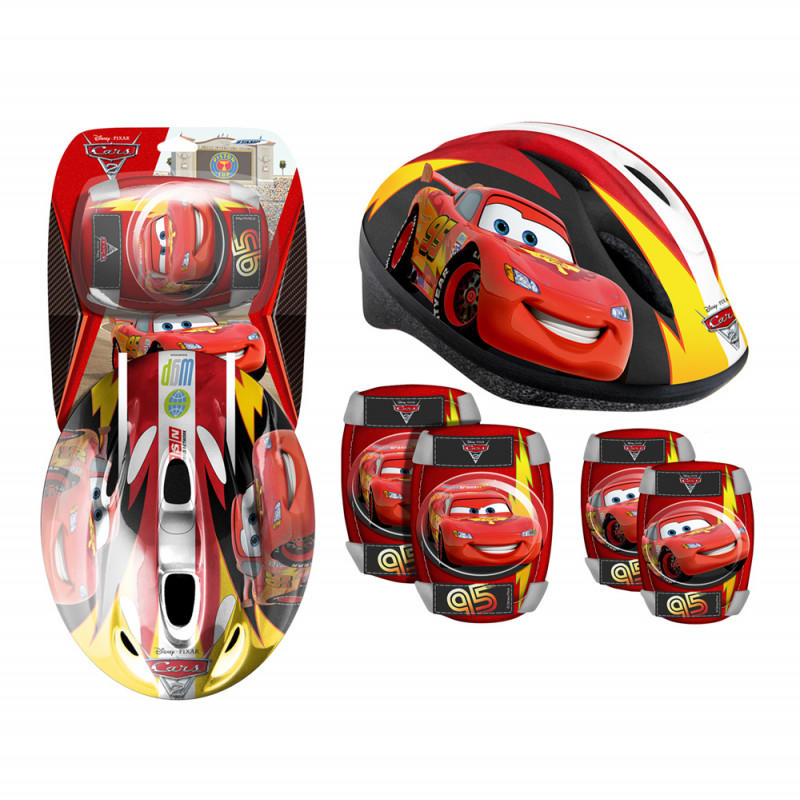 cars helmet and knee pads