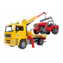 bruder MAN TGA tow truck with all-terrain vehicle