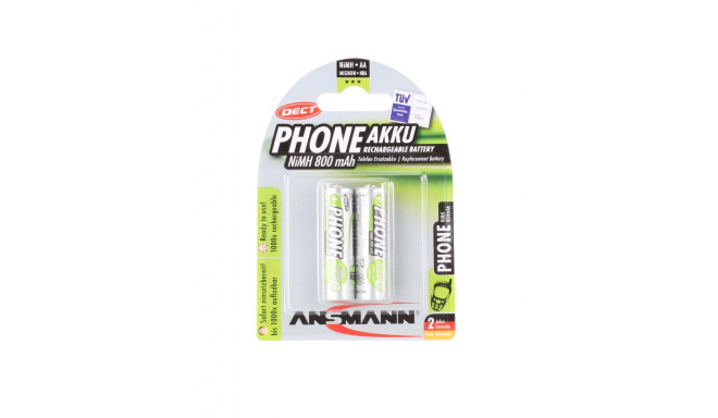 Ansmann rechargeable battery DECT HR6 Mignon NiMh AA 800mA 2pcs