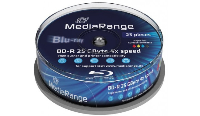 MediaRange BD-R 25GB 4x Printable 25pcs Cake Box