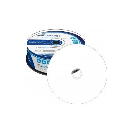 MediaRange BD-R DL 50 GB, Blu-ray - White - Roll 25szt
