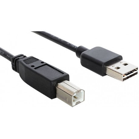 EASY-USB 2.0 Kabel, USB-A Stecker > USB-B Stecker (schwarz, 1 Meter, USB-A Stecker beidseitig verwen