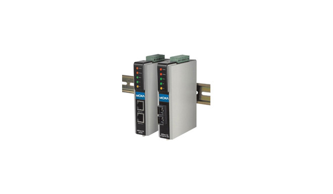 1-port RS-232/422/485 device server with 1 100BaseF(X) multi-mode fiber port (SC connectors) and 2 K