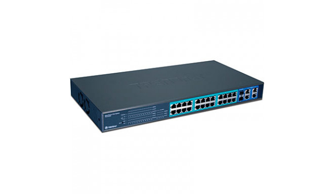24-Port 10/100Mbps Web Smart PoE Switch with 4 Gigabit Ports and 2 Mini-GBIC Slots