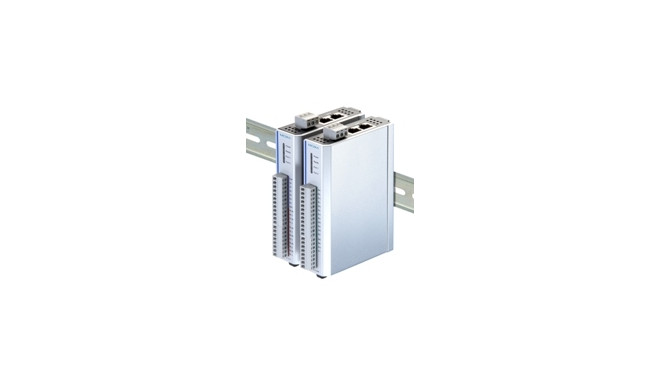 Moxa Ethernet I/O server, 8 x AI,  2 x port Ethernet switch, -40 kuni 75°C