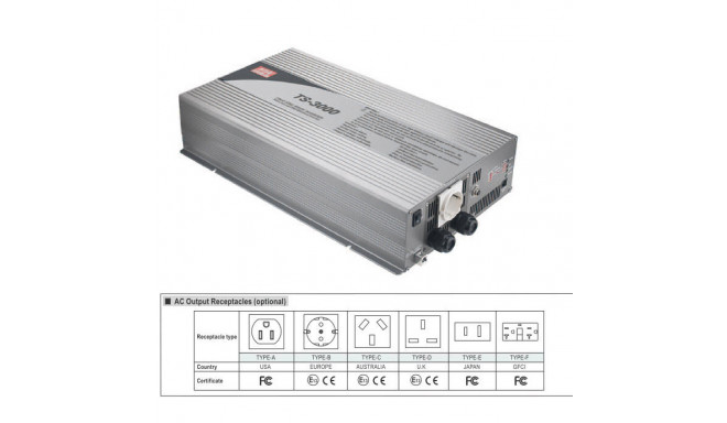 Inverter DC/AC 12VDC 3000W puhta siinusväljundiga