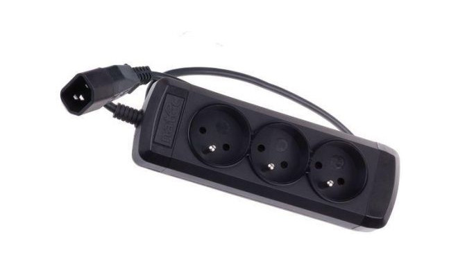 Power Strip for UPS 0.6m (3 sockets) Black