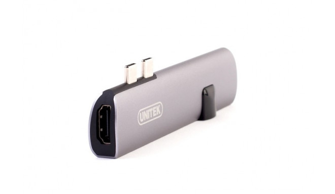ADAPTER USB-C - USB + HD MI + GIGABIT + PD; D008