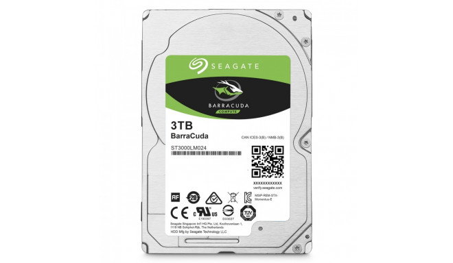 Seagate kõvaketas BarraCuda 3TB 2.5" 128MB ST3000LM024
