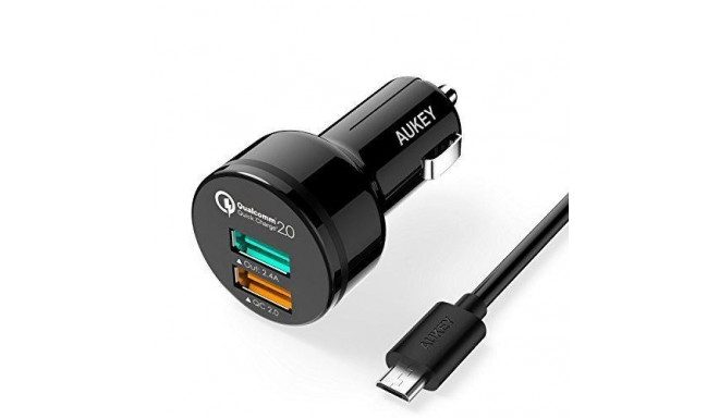 Aukey car charger CC-T1 Ultrafast 2xUSB Quick Charge 4.4A 30W