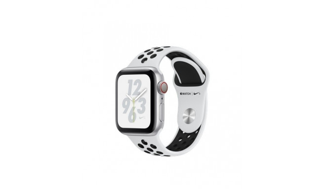 Apple Watch Nike+ Series 4 GPS + Cellular, 40mm Silver Aluminium Case with Pure Platinum/Black Nike 