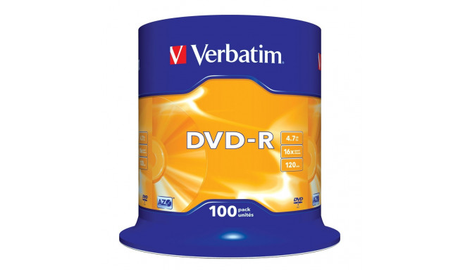 Verbatim DVD-R 4.7GB 16x 100pcs spindle (43549)