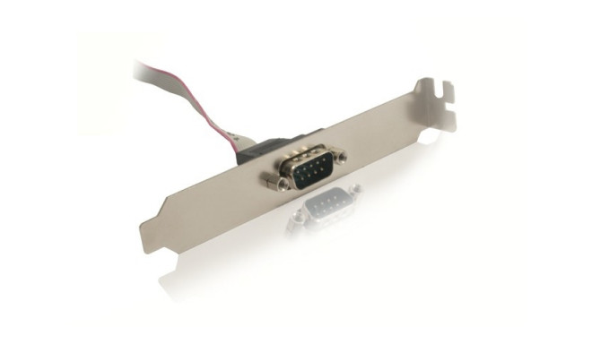 DB9 serial port receptacle on bracket