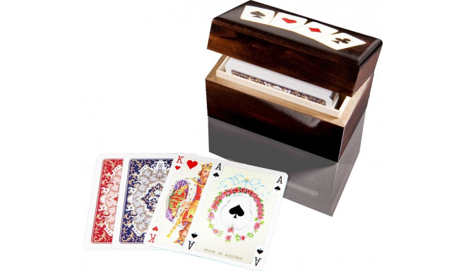 Piatnik playing cards Lux in vertical casket with Aces
