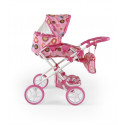 Doll stroller Pauina pink-brown