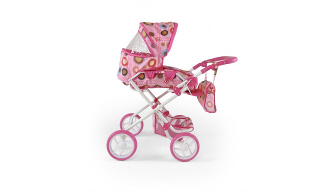 Doll stroller Pauina pink-brown